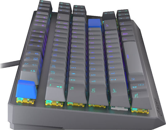 Endorfy Thock V2 TKL Ασύρματο Gaming Μηχανικό Πληκτρολόγιο Tenkeyless με Custom Red διακόπτες και RGB φωτισμό (Αγγλικό US) Γκρι