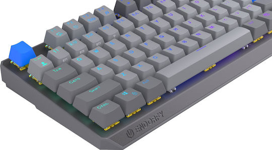 Endorfy Thock V2 TKL Ασύρματο Gaming Μηχανικό Πληκτρολόγιο Tenkeyless με Custom Red διακόπτες και RGB φωτισμό (Αγγλικό US) Γκρι