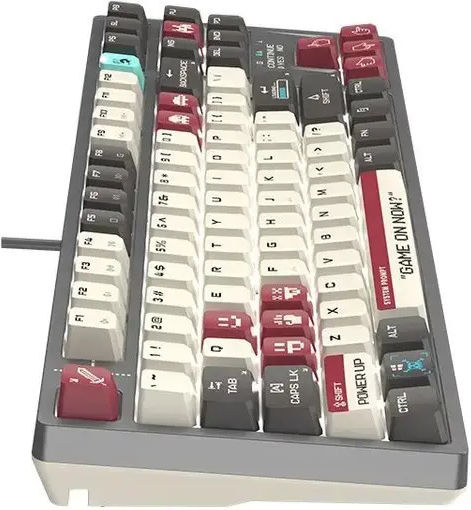 A4Tech Bloody S87 Pixels Red Gaming Μηχανικό Πληκτρολόγιο Tenkeyless με BLMS Red Plus διακόπτες και RGB φωτισμό (International English) Grey/Red