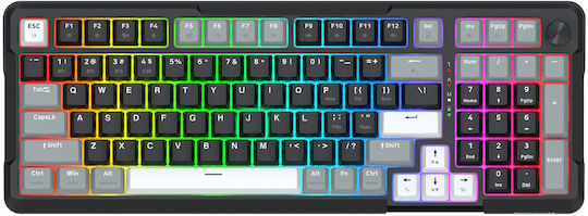 Redragon K742 Ασύρματο Gaming Μηχανικό Πληκτρολόγιο 98% με Custom Linear διακόπτες και RGB φωτισμό (International English) Creamy