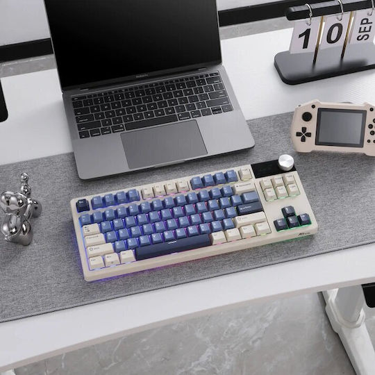 Royal Kludge S85 Wireless Gaming Mechanical Keyboard Tenkeyless with RGB lighting (English US) Beige/Blue
