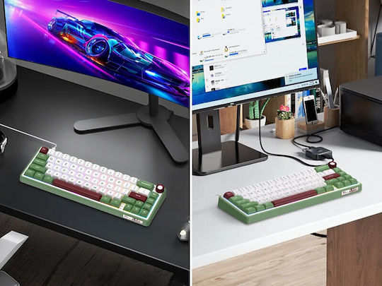 Royal Kludge R65 Gaming Mechanical Keyboard with Chartreuse Switches and RGB Lighting English US Green