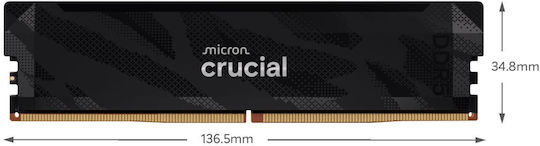 Crucial Pro OC DDR5 32GB RAM με 2x16GB Modules και Ταχύτητα 6400 για Desktop
