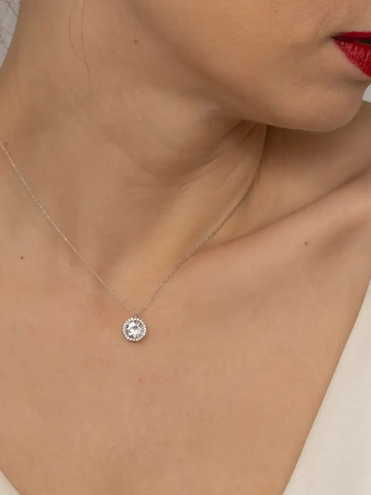 Set with Necklace Earrings & Ring from 18K Gold with Stones