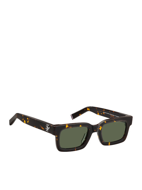 Tommy Hilfiger Ochelari De Soare Pentru Femei Cu Ramă Din Plastic Maro Tartarugă Și Lentile Verzi TH2368/S 086/QT