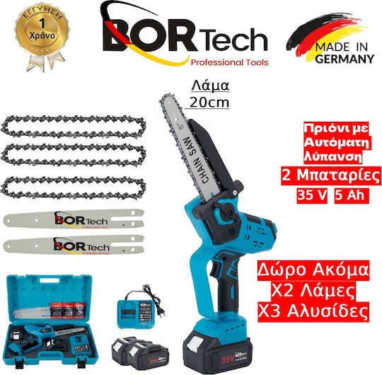 Bortech Pruning Battery Chainsaw 2x5Ah Brushless 35V 0.99kg with Blade 20cm
