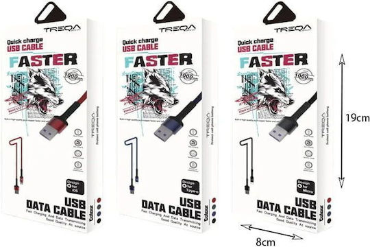 Treqa CA-8553 USB 2.0 Cable USB-C male - USB-A Black 1m (CA-8553)