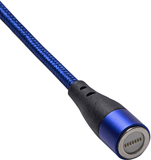 Akyga Magnetisches USB Typ-C Kabel USB 2.0 männlich - USB-A 18W PD Blau 1m