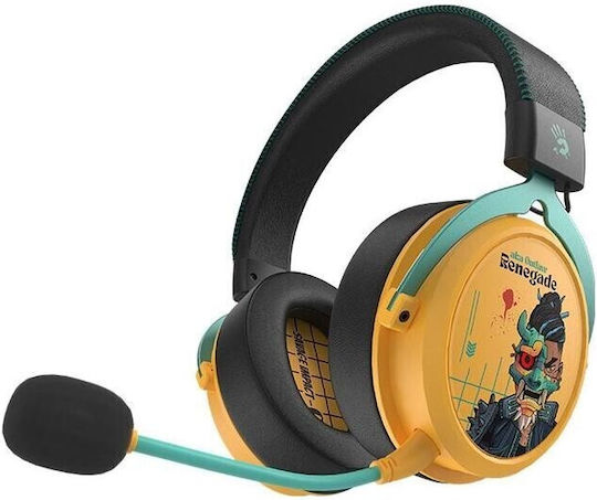 A4Tech Bloody MR595 Ασύρματο Over Ear Gaming Headset με σύνδεση Bluetooth Κίτρινο