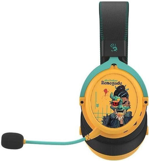 A4Tech Bloody MR595 Ασύρματο Over Ear Gaming Headset με σύνδεση Bluetooth Κίτρινο