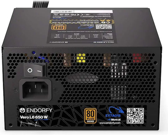 Endorfy Vero L6 650W Black Computer Power Supply Full Wired 80 Plus Bronze