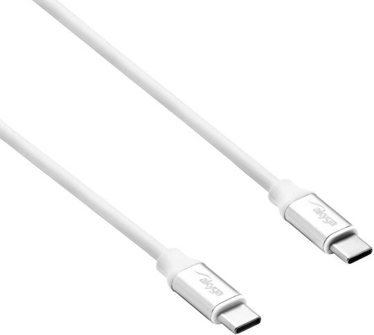 Akyga USB 2.0 Cable USB-C male - USB-C 60W Λευκό 1.8m AK-USB-41