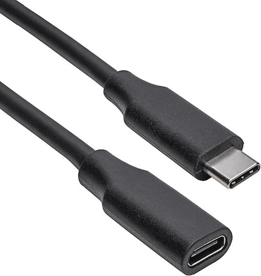 Akyga Flat USB 3.2 Video Cable USB-C Male - USB-C Female 100W PD Black 0.3m