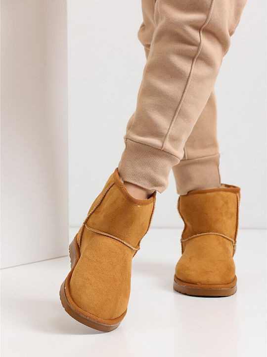 Wildleder Damenstiefel Gelbe