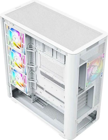 Modecom Volcano AQ500 Gaming Midi Tower Κουτί Υπολογιστή με Πλαϊνό Παράθυρο και ARGB Φωτισμό Λευκό