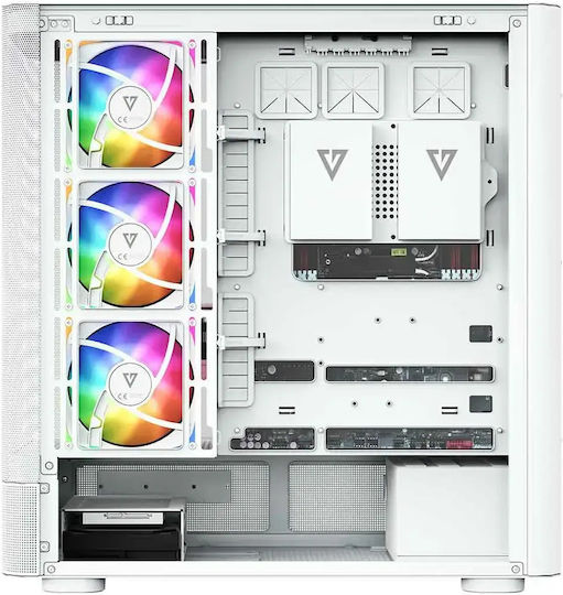 Modecom Volcano AQ500 Gaming Midi Tower Κουτί Υπολογιστή με Πλαϊνό Παράθυρο και ARGB Φωτισμό Λευκό
