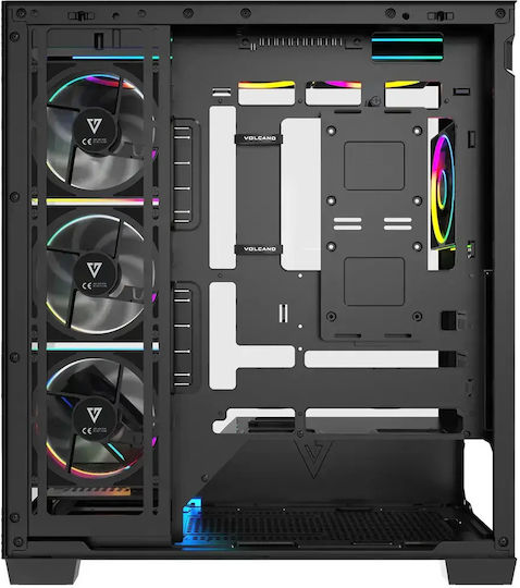 Modecom Volcano Stellar Plus ARGB 8F Gaming Midi Tower Κουτί Υπολογιστή με Πλαϊνό Παράθυρο Μαύρο
