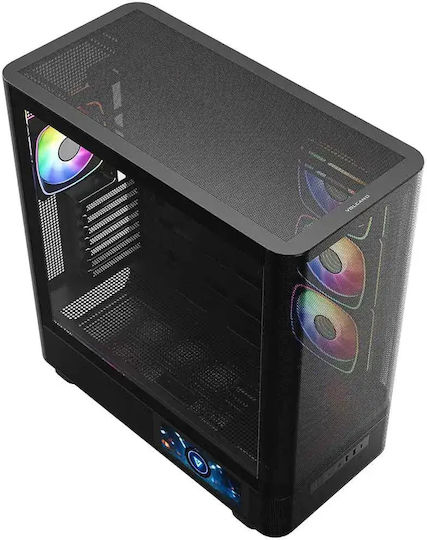 Modecom Volcano AQ400 Gaming Midi Tower Κουτί Υπολογιστή με Πλαϊνό Παράθυρο Μαύρο