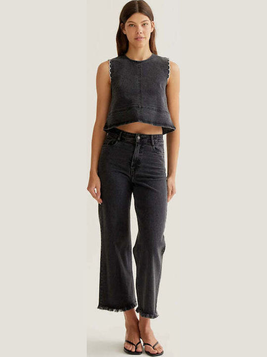 Women's Cotton Sleeveless Blouse Black