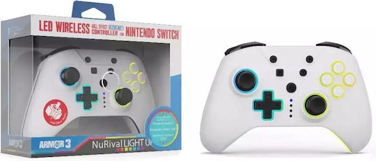 Hyperkin Armor3 NuRival Безжичен Геймпад с Хол Ефект Стикове за Switch Бял
