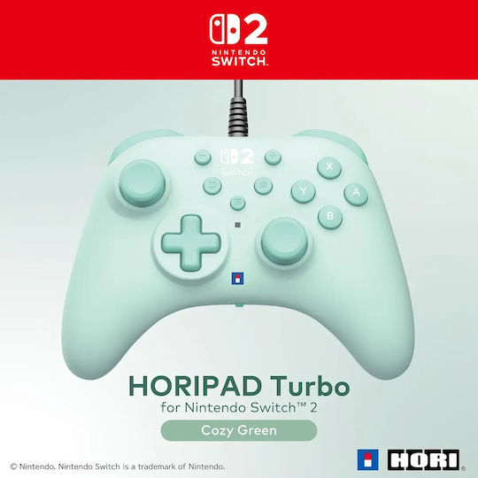 Hori Horipad Turbo Жичен за Switch 2 Cozy Зелен