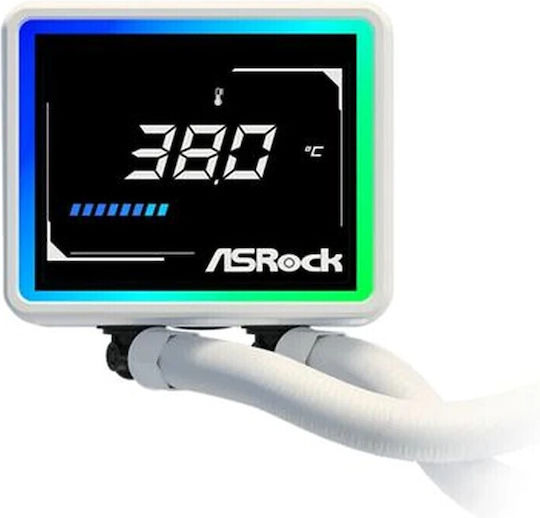 ASRock Challenger 240 Digital Water Cooling System AIO CPU with 2 Fans 120mm and ARGB Lighting White