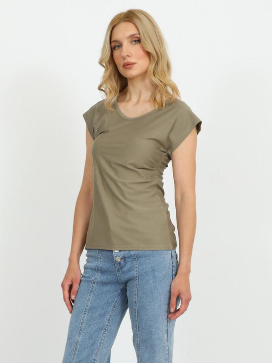 Damen T-Shirt Khaki