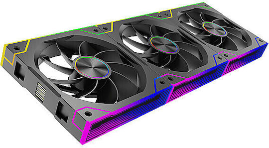 Xilence XF073 Reverse Blade Case Fans 125mm 2000rpm 62cfm with ARGB Lighting and Connection 3-Pin 4-Pin PWM Pack of 3
