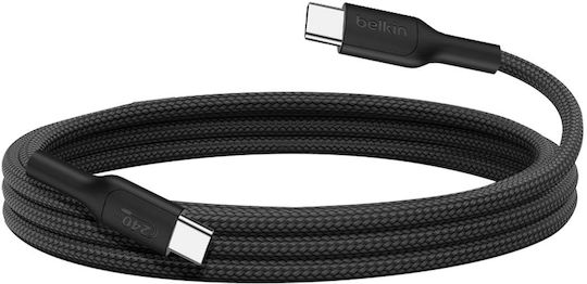 Belkin Braided USB 2.0 Cable USB-C Male - USB-C 240W PD Black 2m CAB025HQ2MBK