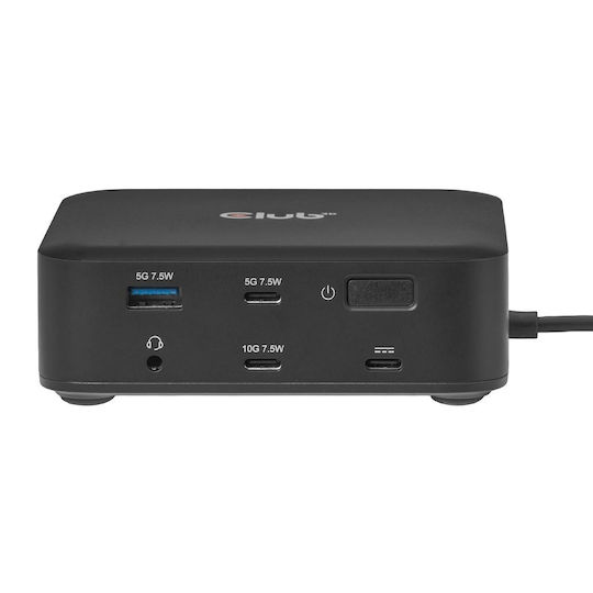 Club3D CSV-2542 USB-C Docking Station with HDMI/DisplayPort 4K PD Ethernet and Support for 3 Monitors Black