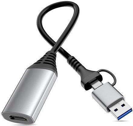 Equip Μετατροπέας USB-A / USB-C male σε HDMI male Γκρι 1τμχ 133498
