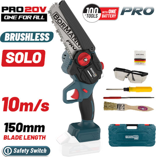 Bormann BBP3917C Pruning Battery Chainsaw Solo Brushless 20V 1kg with Blade 15cm