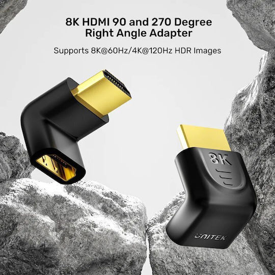 Unitek Μετατροπέας HDMI male σε HDMI female Χρυσό 1τμχ A1046ABK