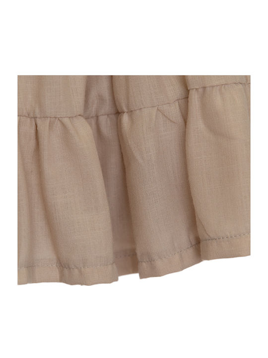 Kids Set with Skirt Summer 2pcs Brown