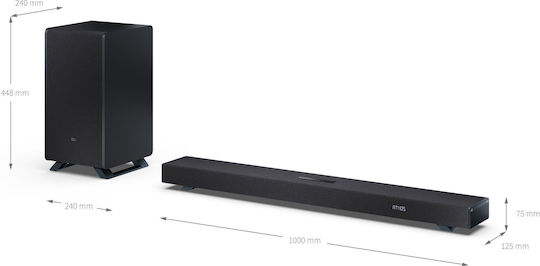 Sharp HT-SBW55121 Soundbar 5.1.2 212W cu Telecomanda Negru