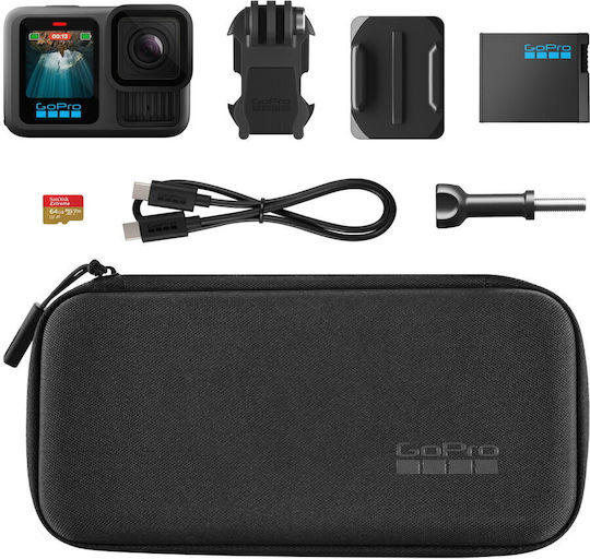 GoPro Hero13 64GB Action Camera 5K Specialty Sport Bundle με Οθόνη Μαύρη