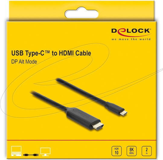 DeLock HDMI Cable HDMI Male - HDMI Male 2m Black