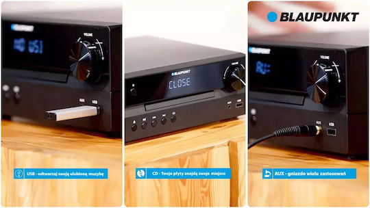 Blaupunkt Ηχοσύστημα 2.1 MS55SUB 240W με CD Player και Bluetooth Μαύρο