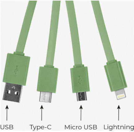 Legami Milano Link Up Regulär USB zu Blitzschlag / Typ-C,TC-TC / Micro-USB Kabel 1.8A 1m (UCC0011)