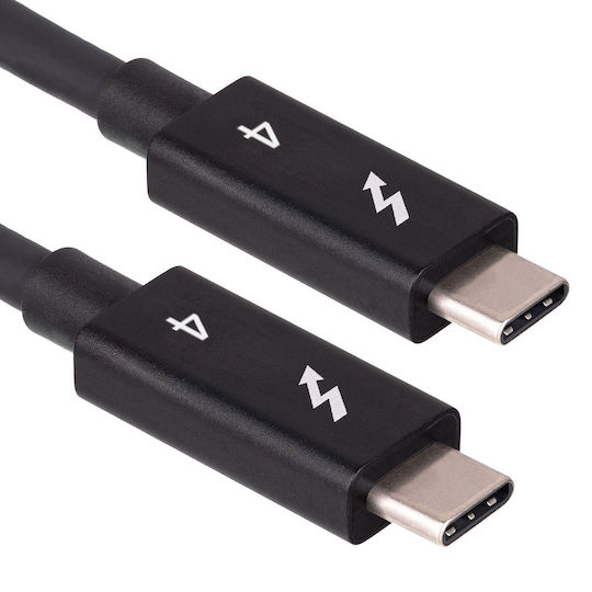 Akyga Thunderbolt 3 Thunderbolt 3 Cable Μαύρο 0.5m (AK-USB-33)