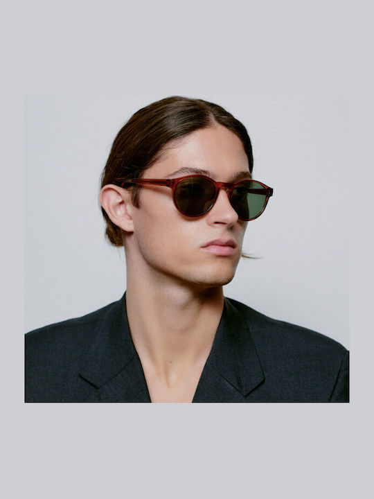 A.Kjaerbede Marvin Sunglasses with Gold Acetate Frame and Green Lenses KL1708-7