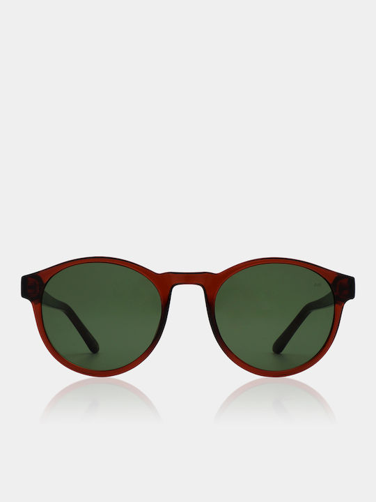 A.Kjaerbede Marvin Sunglasses with Gold Acetate Frame and Green Lenses KL1708-7