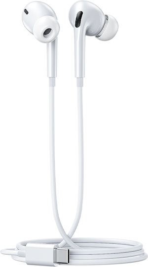WK Yb06 In-ear Handsfree Ακουστικά με Βύσμα USB-C Λευκό