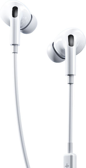 WK Yb10 In-ear Handsfree Ακουστικά με Βύσμα Lightning Λευκό