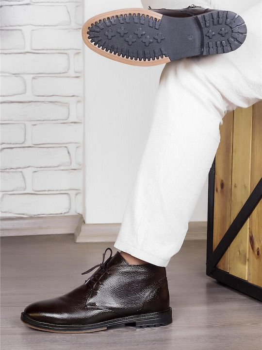 Herrenstiefel Braune Leder Casual