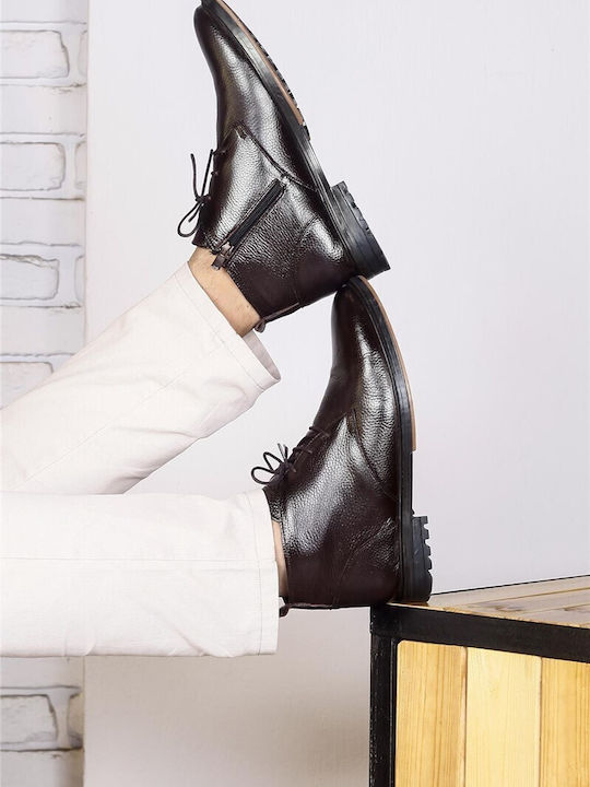 Herrenstiefel Braune Leder Casual
