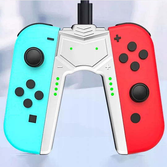 Ladeständer Für Nintendo Switch Konsole Kompatible V1 V2 Oled Modelle Mit LED-Anzeige Usb-c Anschluss 100 Cm Kabel 105 X 75 Mm Weiß