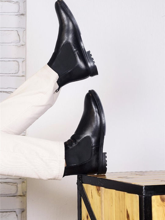 Leather Black Men's Boots