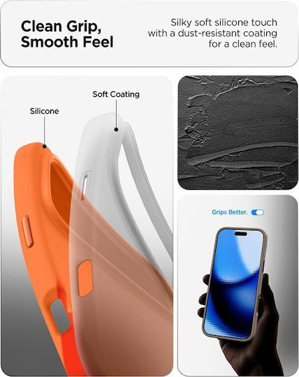 Spigen Silicone Fit (Mag Fit) Silicone Back Cover Orange (iPhone 17 Pro)
