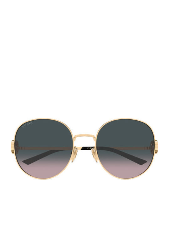 Gucci Women's Sunglasses with Gold Metallic Frame and Gold Lens GG2047S 002